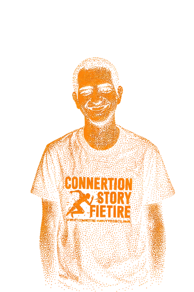 Abdelrahman Abdelnasser portrait rendered in orange particle dot art